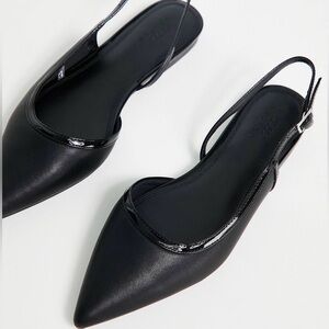 ASOS Design Black Slingback Ballet Flats/Shoes Size 8